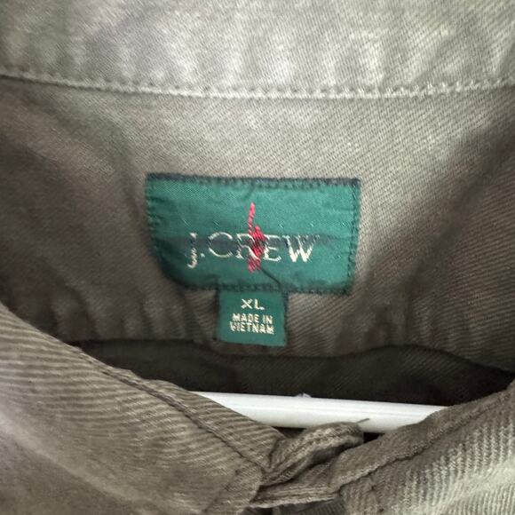 J.Crew Garment-dyed Twill Overshirt Mens XL Greenish Gray Long Sleeve Button Up - Picture 3 of 7